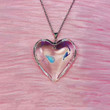 Y2K Accessories Transparent Laser Heart Punk Aesthetic Clapper Necklace Egirl Jewelry Goth Grunge Chain/Witchy Fairy Fairycore