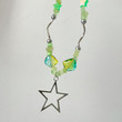 Green DIY Irregular Bead Star Necklace Chain Punk Aesthetic Pendant Necklace Grunge Rock Jewelry Egirl Accessorie/Witchy Fairy Fairycore