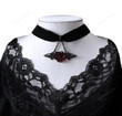 Neo Gothic Red Acrylic Rose Pendant Necklace Vintage Black Chain Bat Wings Necklace Short Choker Punk Jewelry Aesthetic,y2k Cottage Necklace
