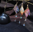Enamel Butterfly Tassel Dangle Earrings Fairy Pink Wings Hanfu Earrings Drop Earrings,Fairy Cottagecore Jewelry Accessories/Cosplay Costume