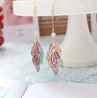 Original Butterfly Long Dangle Earrings Vintage Boho Pink Blue Bridal Fairy Wings Drop Earrings Jewelry/Bestie Gifts/Fairy jewelry/BFF Gifts
