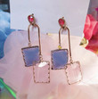 Holiday Jewelry Acrylic Square Long Pendientes Mujer Moda Transparent Crystal Drop Earrings Jewelry/Bestie Gifts/Fairy jewelry/BFF Gifts