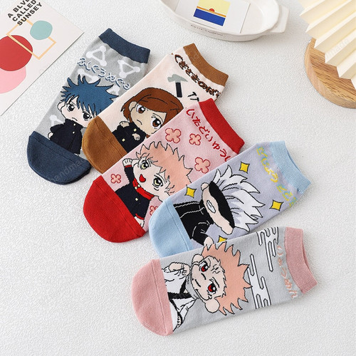 Set 5 Pairs Anime Jujutsu Kaisen Socks/Itadori Yuji Fushiguro Megumi Ryomen Sukuna Cosplay Costume Sock/Sox Socks Props/Christmas Socks