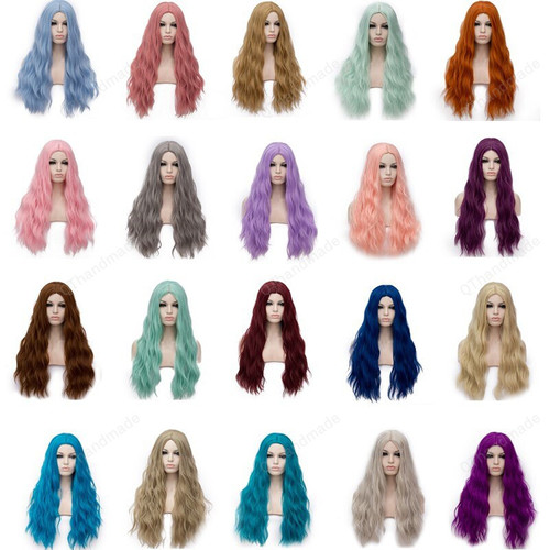 20 Styles Purple Body Wave Synthetic Wig For Women Long Ombre Party Wig Natural Hair Heat Resistant Pelucas De Mujer/Costume spring clothing