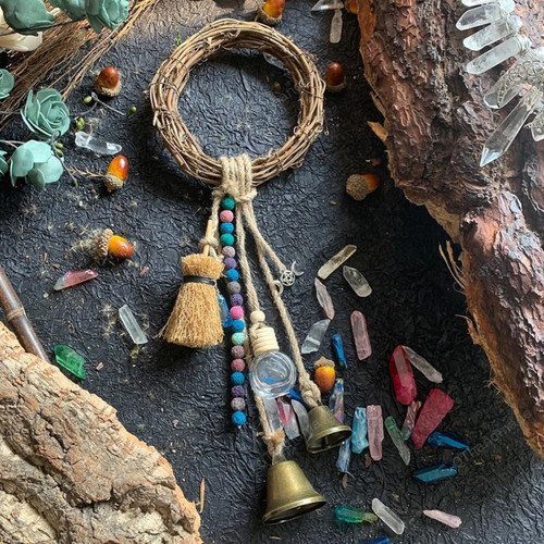 Large set of Witch Bells Mini witch broom Door Bell Protection Charm Wicca Decor Altar Decor Magic/witchy decor/negative energy removal
