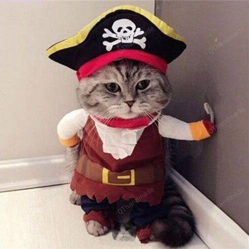 Funny Pet Cosplay Pirate Dog Cat Costumes, Halloween Party Cute Costume Clothing Comfort For Small Medium Dog Cat, Gift For Pet Lovers