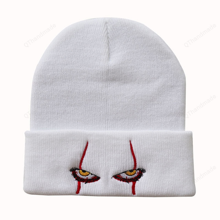 Christmas Embroidered Woolen Beanies Hat Scary Clown Eyes/Knitted Hat Warm Hedging Hip-hop Hat Wool Hat Beanies/Xmas Santa Hat/Christmas Hat
