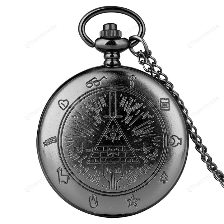 Eye of Providence Weird Town Triangle Devil Quartz Pocket Watch Gravity Bill Cipher Fall Time Gem Necklace Pendant Clock Gifts/Eye of Providence Weird Town Triangle Devil Quartz Pocket Watch Gravity Bill Cipher Fall Time Gem Necklace Pendant Clock Gifts