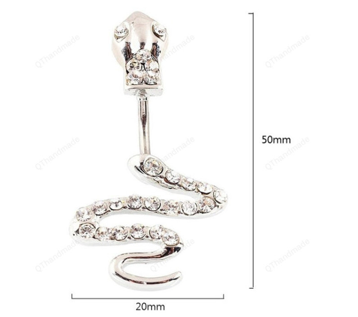 Snake Navel Ring/Custom Body Jewelry/Stainless Steel Zircon Belly Button Ring/Gift for Women/Piercing Jewelry For Woman/Valentine Gifts