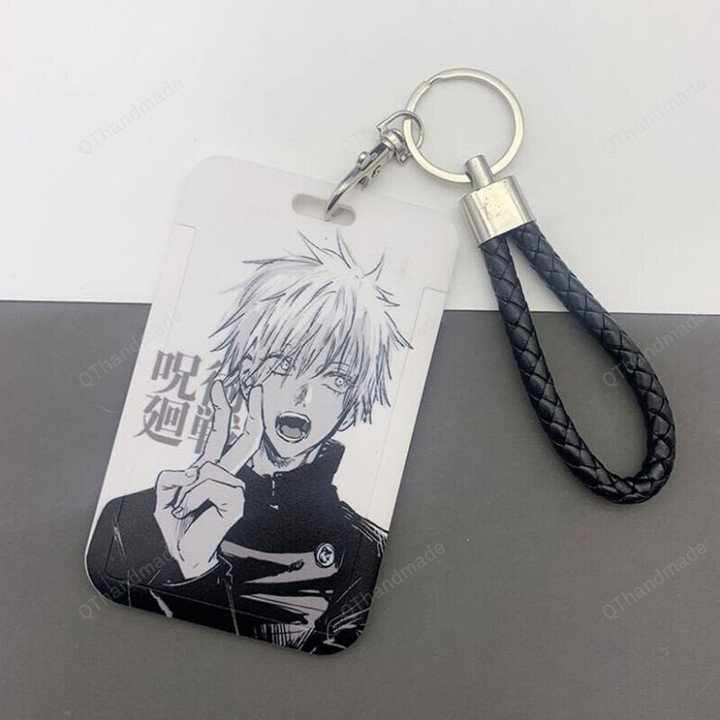 Anime Jujustu Kaisen Gojo Lanyard Keychain For Keys Coin ID Card Bank Card Purse Stap USB Key Rings
