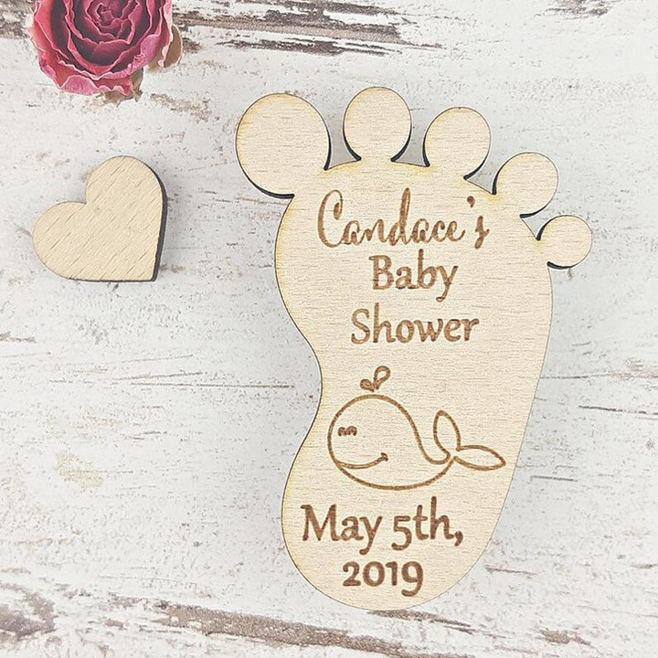 Baby Feet Baby Shower/ Save The Date /Wood Magnet Invitation /Custom Baby Feet/ Personalised Baby Feet Wood Magnet