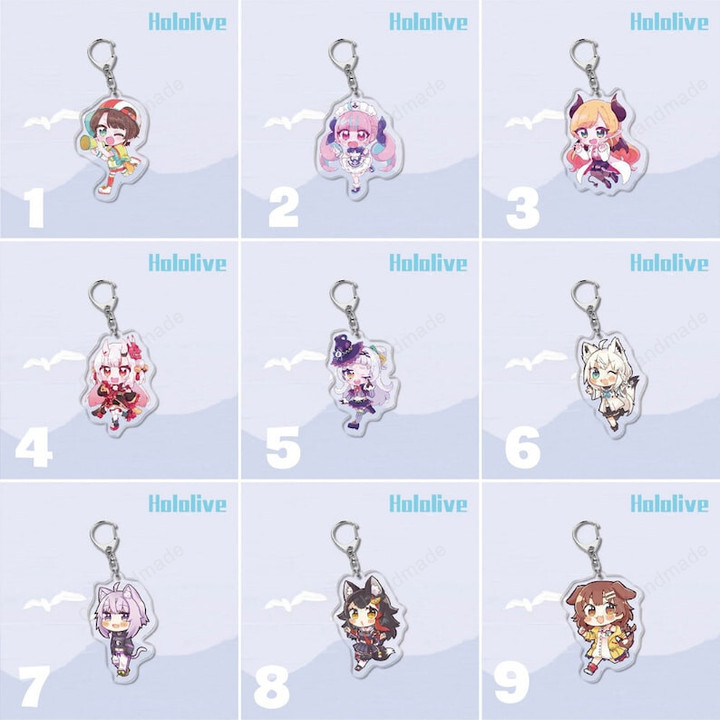 36 Styles Hololive Key Chain Keychain/Anime Figure Cosplay Acrylic Double-Sided Key Ring/Hololive Custom Vtuber/Hololive Anime Fan Gift