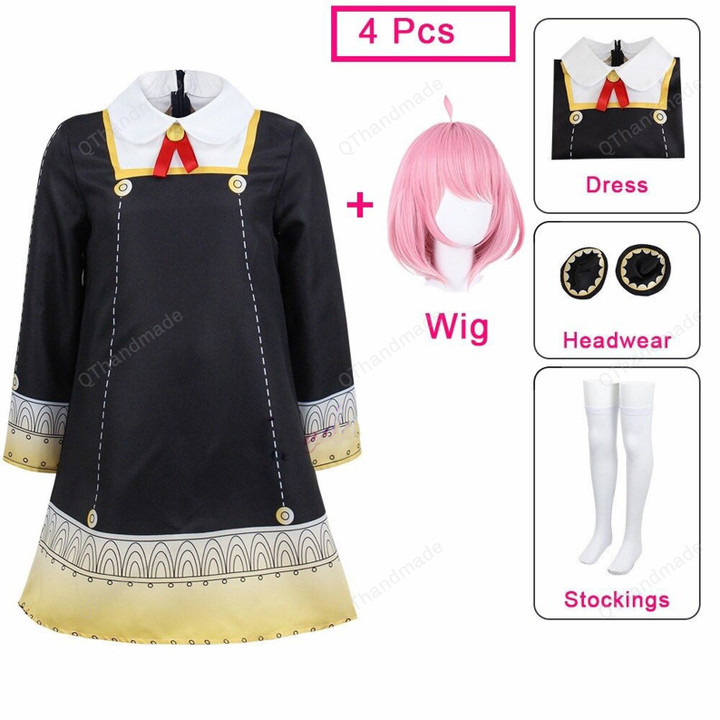 Anime Spy x Family Cosplay Costume/ Anya Forger Cosplay Costume/ Anime Cosplay/ Kids Anya Cosplay Costume/ Party Cosplay/ Gift for Fan