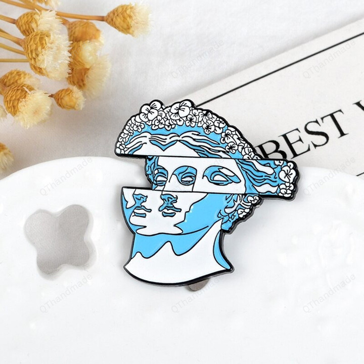 Statue Artist Face Pins Brooch, Creative Arist Face Brooches, Jewelry Gift, Backpack Accessories, Gothic Brooch Pins, Classic Statue Pins