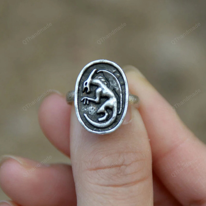 Vintage Dragon Adjustable Ring Mythology Gothic Pagan Amulet Jewelry For Gift/Statement Ring/Witchcraft jewelry/Boho Gothic Goth Ring