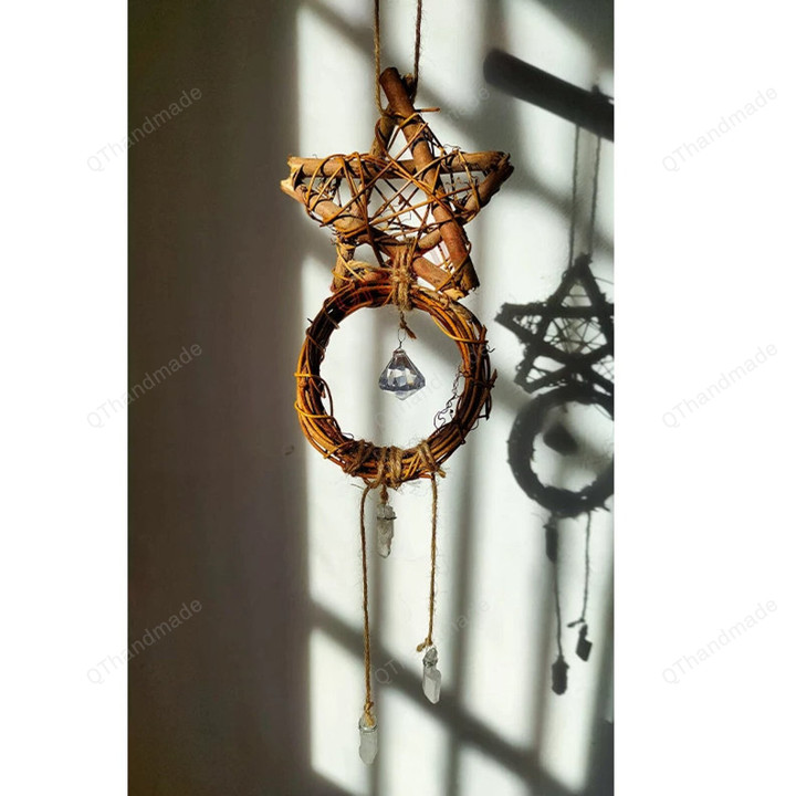 Witch Bells Door Protection /Wicca Decoration Altar Witchcraft Door bell /Crystal Prism Banish Evil Occult Home Amulet Magic Witch craft