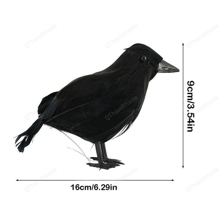 15cm 30cm Solid Color Owl Halloween Artificial Crow Black Bird Raven Prop Scary Decor, Halloween Gift, Halloween Party House Decor