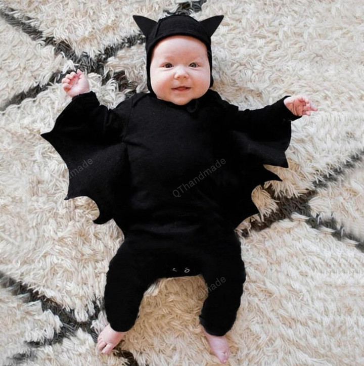 Black Bat For Baby Romper Autumn Winter Baby Boy Girl Clothes Bat Long Sleeve Kids Newborn Jumpsuit Infant Costume/Baby Girl/Party Dress