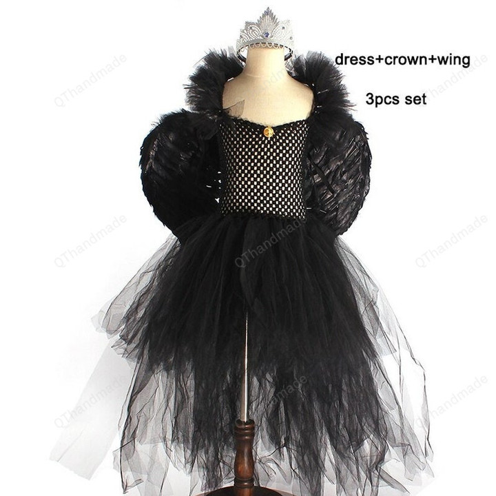 Black Low Tutu Pageant Dress for Girls Birthday Outfit Halloween Costume Princess Glam Kids Fancy Ball Gown Dresses/Baby Girl/Party Dress