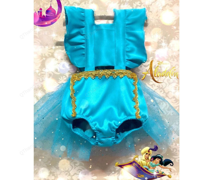 Blue Princess Costume Baby Girls Dress Bodysuit Backless Sleeveless Halloween Party Cosplay Party Clothes Baby romper/Baby Girl/Party Dress