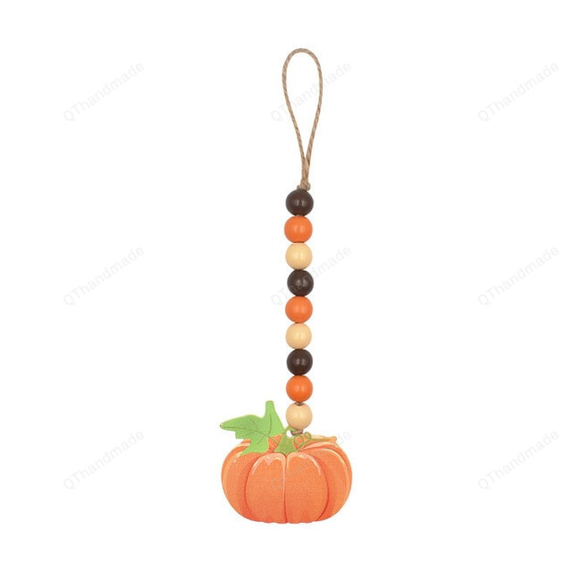New Thanksgiving Wooden Tassel Beads Garland for Thanksgiving Farm House Tiered Tray Decoration, DIY Crafts Ornaments