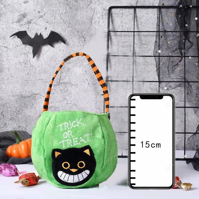 12cm Halloween Pumpkin Ghost Candy Cloth Gift Bag, Trick Or Treat Candy Bag, Spooky Season, Halloween Party Favors Decoration