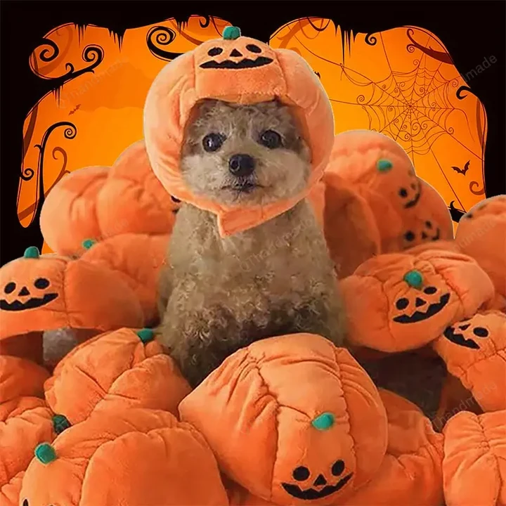 Funny Pumpkin Halloween Dog Costume Hat, Pet Halloween Hat, Animal Pumpkin Headwear, Pet Accessories, Dog Photo Props, Gift For Dog Lovers