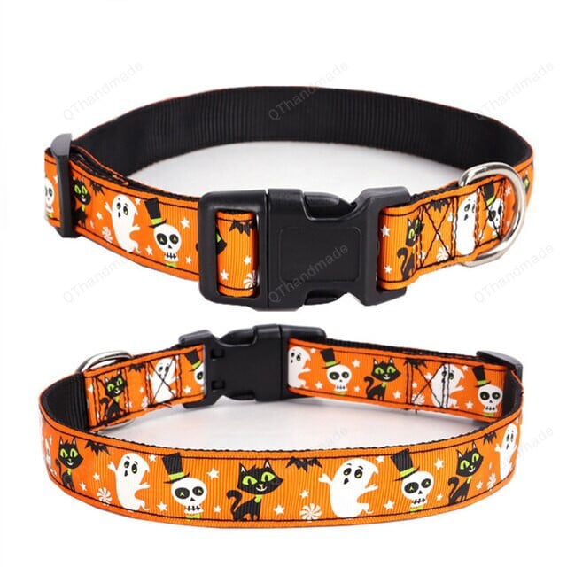 5 Patterns Dog Halloween Collar Neckwear, Halloween Pumpkin Bat Ghost Cat Monster Collar Neckwear, Pet Accessories, Gift For Dog Lovers