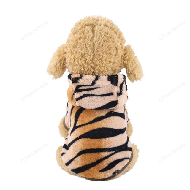 Winter Warm Pet Dog Clothes Dog Hoodies, Cosplay Tiger Dog Fleece Clothes Coats For Chihuahua Small And Large, Pet Accessories