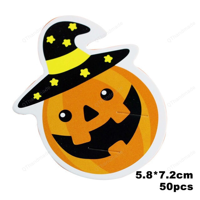 20/50PCS Christmas Halloween Candy Package Card Ghost Pumpkin Lollipop Holder Biscuits Decoration, Kids Gift Home DIY Supplies
