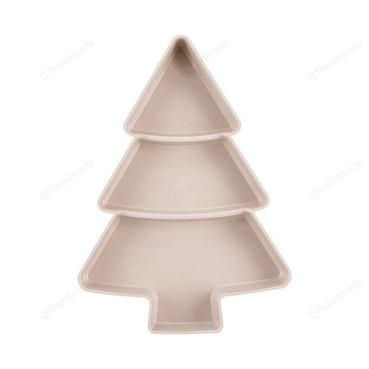 Christmas Tree Shape Candy Snacks Nuts Dry Fruits Plastic Plat, Kitchen Accessories, Xmas Tree Snack Dishes Bowl Breakfast Tray, Xmas Gift