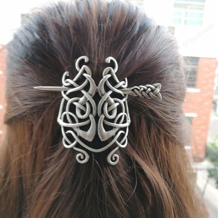 Gorgeous Viking Norse Celtics Hair Pin Norse Knot/Hair Accessories Bronze Hair Stick Dragon/Boho Wedding Hair Accessories/Fairy Jewelry