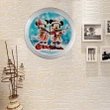 Mickey & Minnie Silver Color Wall Clock