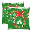 Minnie Christmas Custom Zippered Pillow Cases 18"x 18" (Twin Sides) (Set of 2)