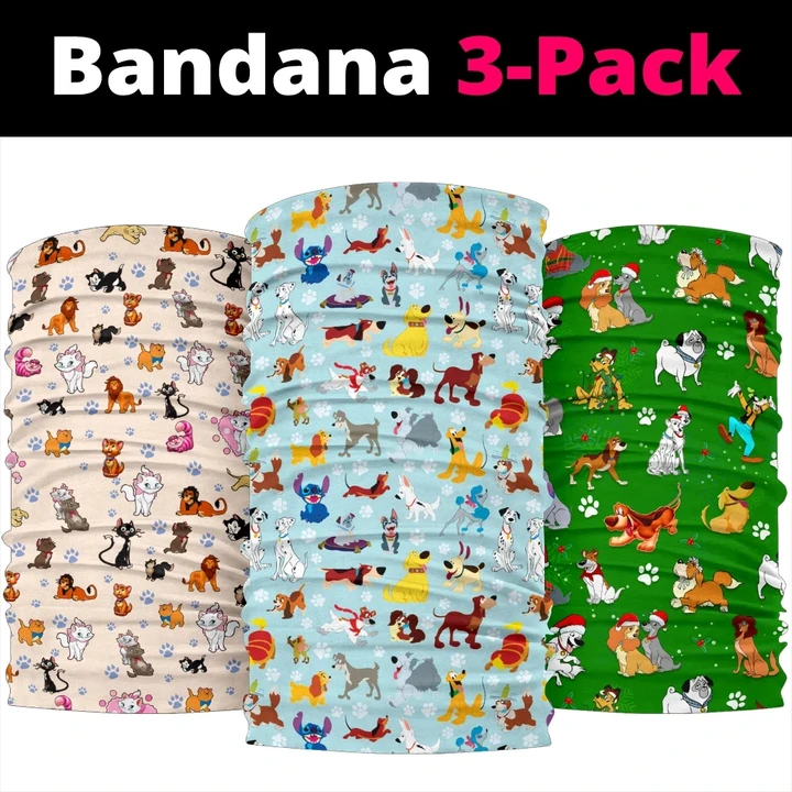 Dn Dogs Pattern Bandana 3pcs/pack