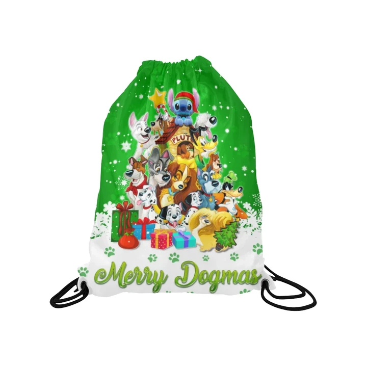 Merry Dogmas Medium Drawstring Bag