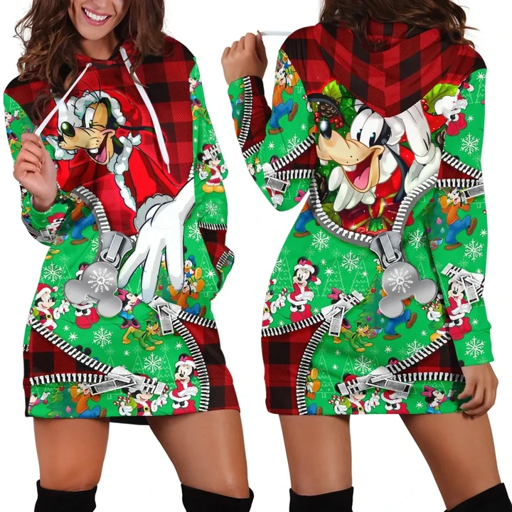 Goofy Christmas Hoodie Dress