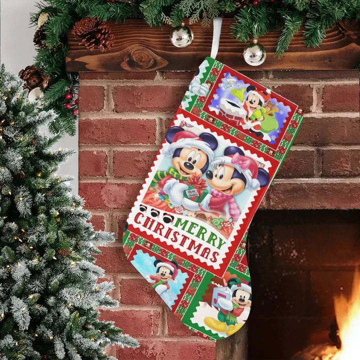 Mickey & Minnie Christmas Stocking (Without Folded Top)