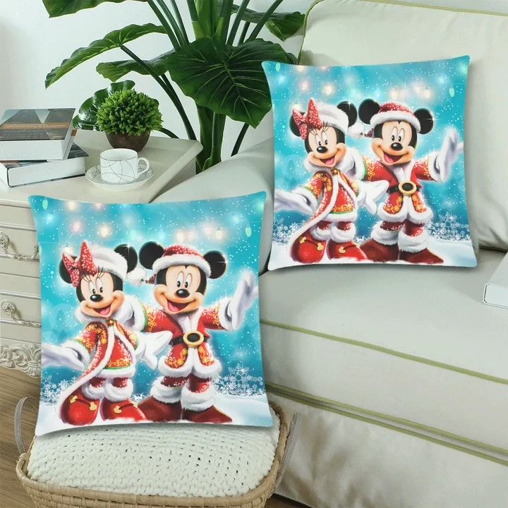 Minnie Mickey Custom Zippered Pillow Cases 18"x 18" (Twin Sides) (Set of 2)