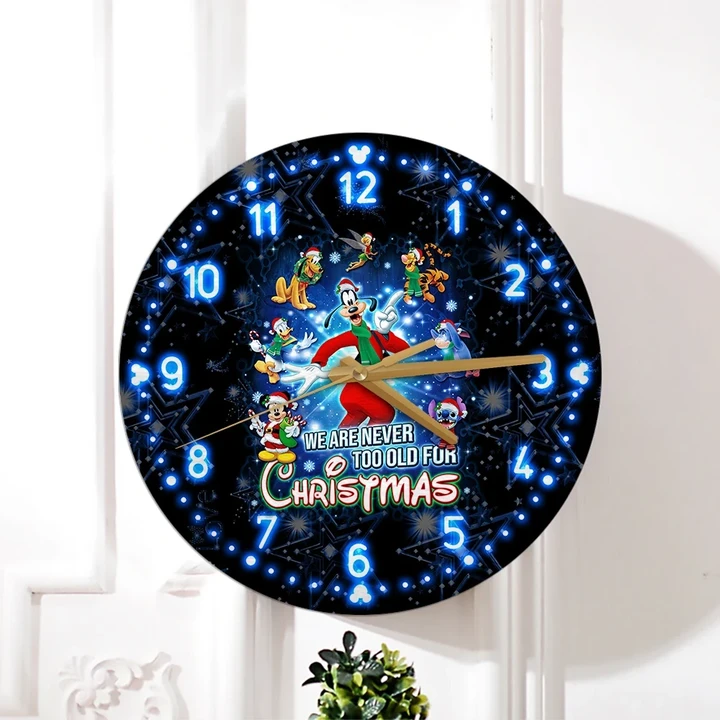 Mk & Friends Never Too Old For Christmas Wooden Clock
