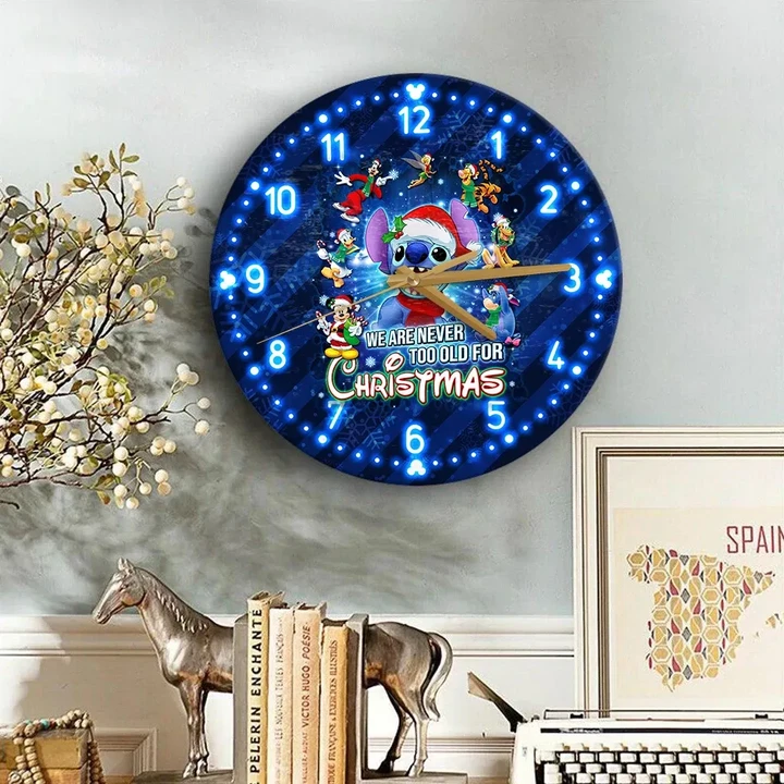 St Never Too Old For Christmas Wooden Clock