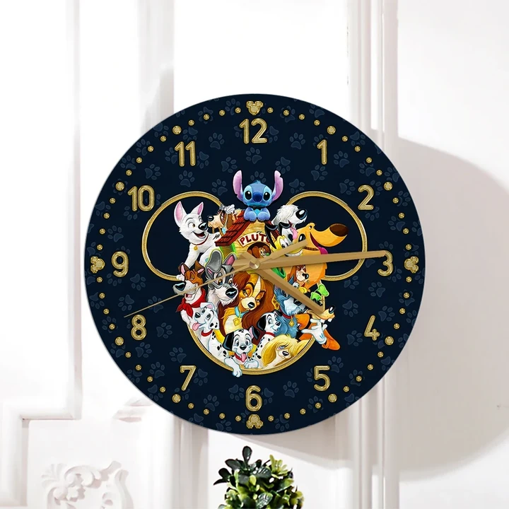 DN Dogs Wooden Clock