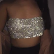 Sequined Crystal Diamonds Tube Top