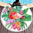 Flamingo Round Beach Towel Microfiber Large Towel for Adults