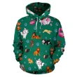 Cats All Over Hoodie Christmas Green