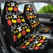 MK Red Yellow Pattern Car Seat Covers