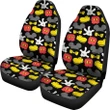 MK Red Yellow Pattern Car Seat Covers
