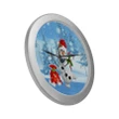 Olaf Christmas Silver Color Wall Clock