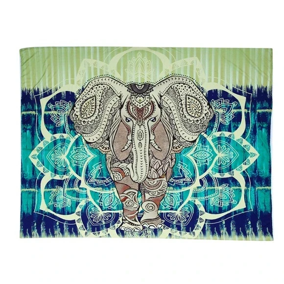 Hot Indian Bohemian Tapestry Elephant Peacock Boho Wall Hanging Carpet Bedspread Beach Picnic Blanket Pad 130x150cm/153x203cm