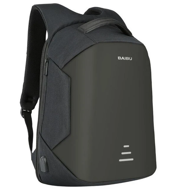 Waterproof Men USB Charge Anti-theft Backpack